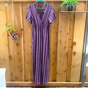 Purple Striped Exhilaration Jumpsuit size small